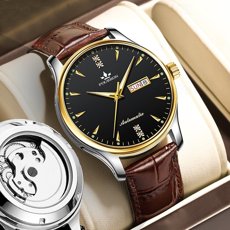 Men Quartz Watch Minimalist Sports Casual Business Luminous Calendar Date Week Waterproof Leather Watch3