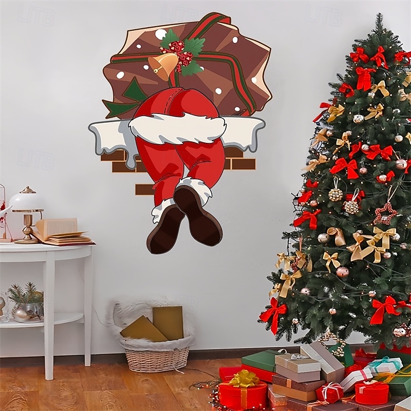 Christmas Santa Claus Wall Stickers Wall Decorations Wall Stickers For Gift Giving Over Walls