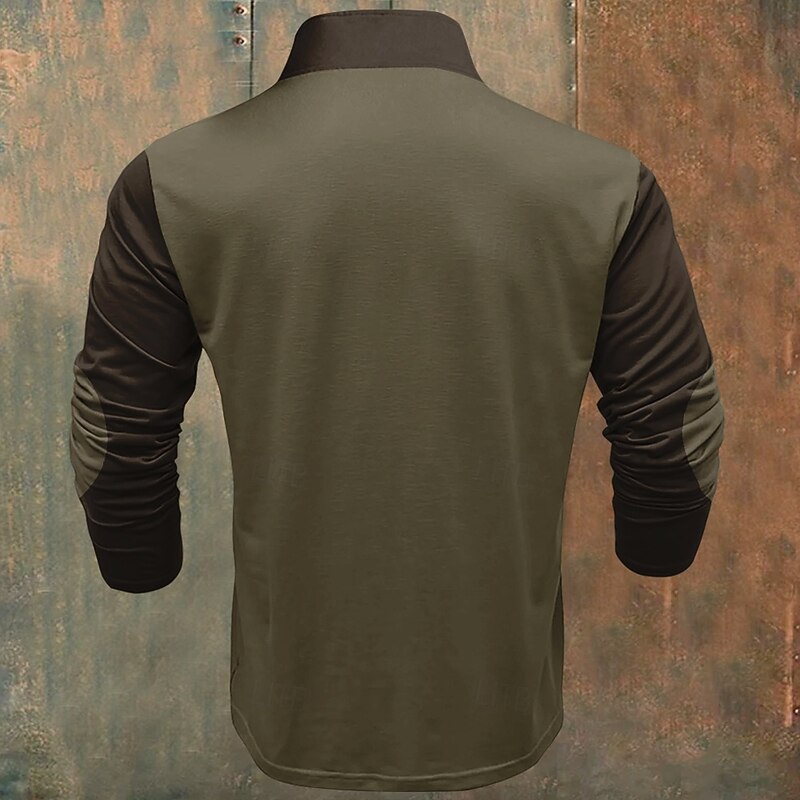Men's Hunting Deer Sweatshirts Quarter Zip Sweatshirt Long Sleeve Sweatshirt Zip Vintage Retro Western Cowboy 3D Printing Climbing Hunting Winter Spring &  Fall4