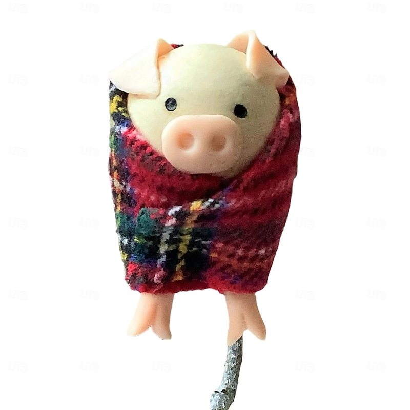 Pigs in Blankets Christmas Gift Plastic Cute Pink Piggy Hanging 3D Pink Pigs Blanket Pig Birthday Decor for Xmas Tree Ornament4