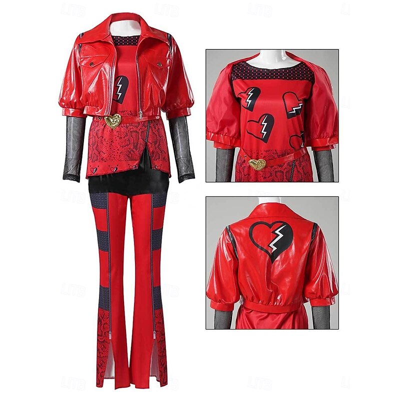 Descendants The Rise of Red Queen of Hearts Costume Outfits for Adults Women's Carnival Costume Movie Cosplay Costume Halloween Carnival Party2
