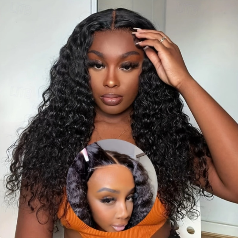 Remy Human Hair 5x5 Closure 13x6 Lace Front Wig Side Part Middle Part Free Part Brazilian Hair Natural Wave Water Wave Natural Wig 130% 150% 180% Density with Baby Hair Natural Hairline Pre-Plucked2