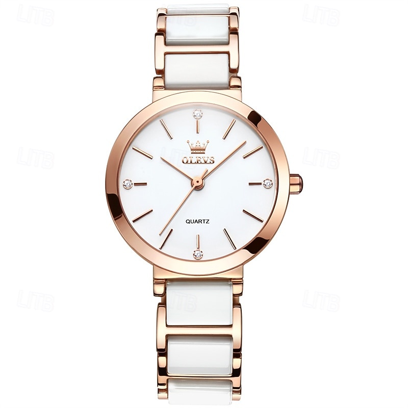 New Olevs Olevs Brand Fashion Trend Ceramic Strap Women'S Watches Simple Waterproof Life Travel Leisure Sports Diamonds Wristwatch3