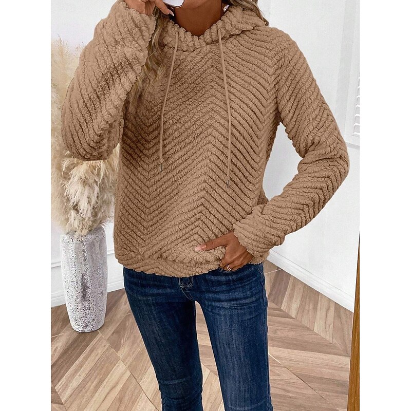 Women's Blouse Stylish Modern Long Sleeve Regular Tops Work Daily Khaki Spring Fall Winter3