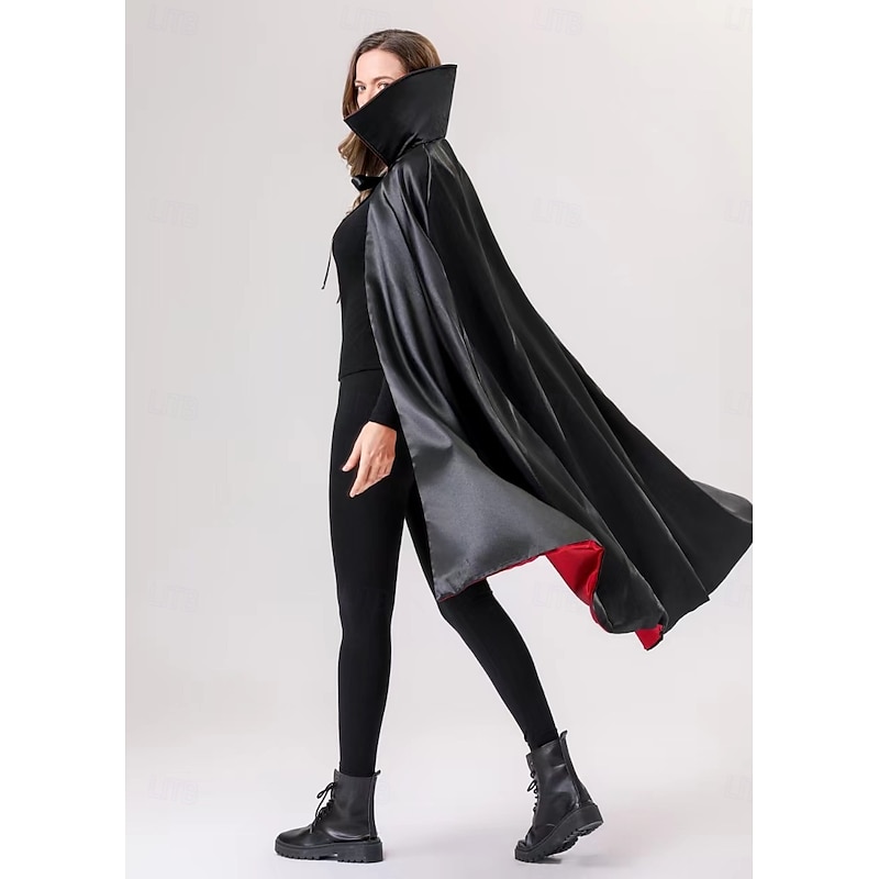 Vampire Dracula Halloween Cosplay Costume Cloak Outfits Cosplay Adults' Men's Women's Carnival Masquerade Mardi Gras Party / Evening Easy Halloween Costumes Dress Up4