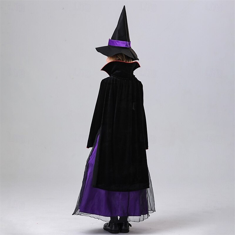 Witch Halloween Dress Cosplay Costume Walpurgis Night Cosplay Kid's Girls' Halloween Carnival Masquerade Party / Evening Easy Halloween Costumes Dress Up2