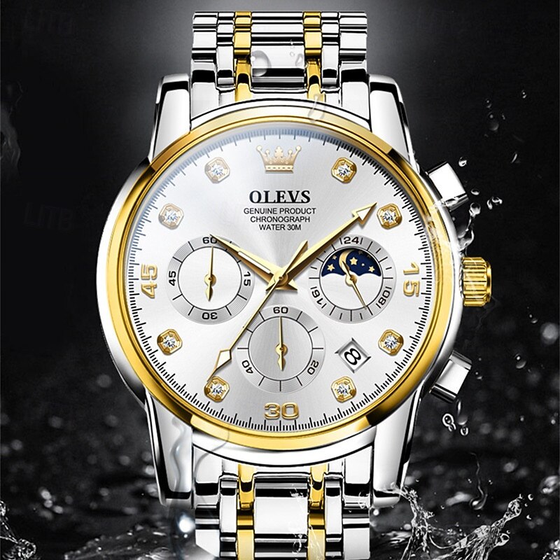 New Olevs Brand Business Men'S Watches Decorative Luminous Chronograph Fashion Trend Simple Quartz Watch Leisure Waterproof Sports Men'S Wrist