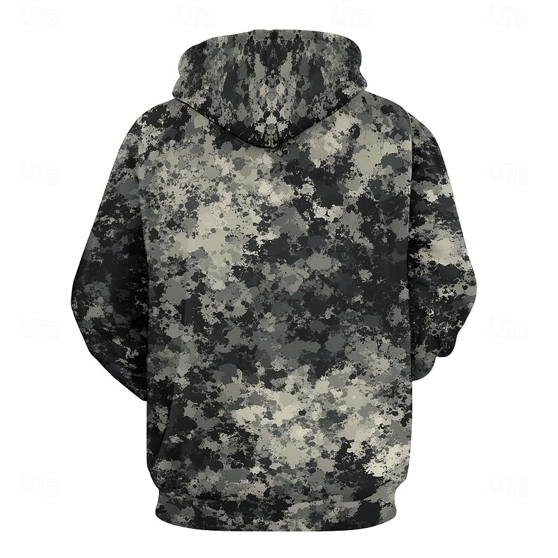 Men's Graphic Camo / Camouflage Hoodie Hoodies Sweatshirt Vacation Daily Long Sleeve Hooded Vacation Sports Outdoor Going out Camouflage Printing Winter Spring &  Fall Designer2