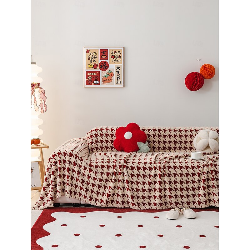 Plush Sofa Cushion and Waffle Sofa Blanket Four Seasons Universal Chenille Non-Slip Sofa Cushion Stylish and Comfortable Solid Color Cover Ideal for Enhancing Your Living Room Decor3