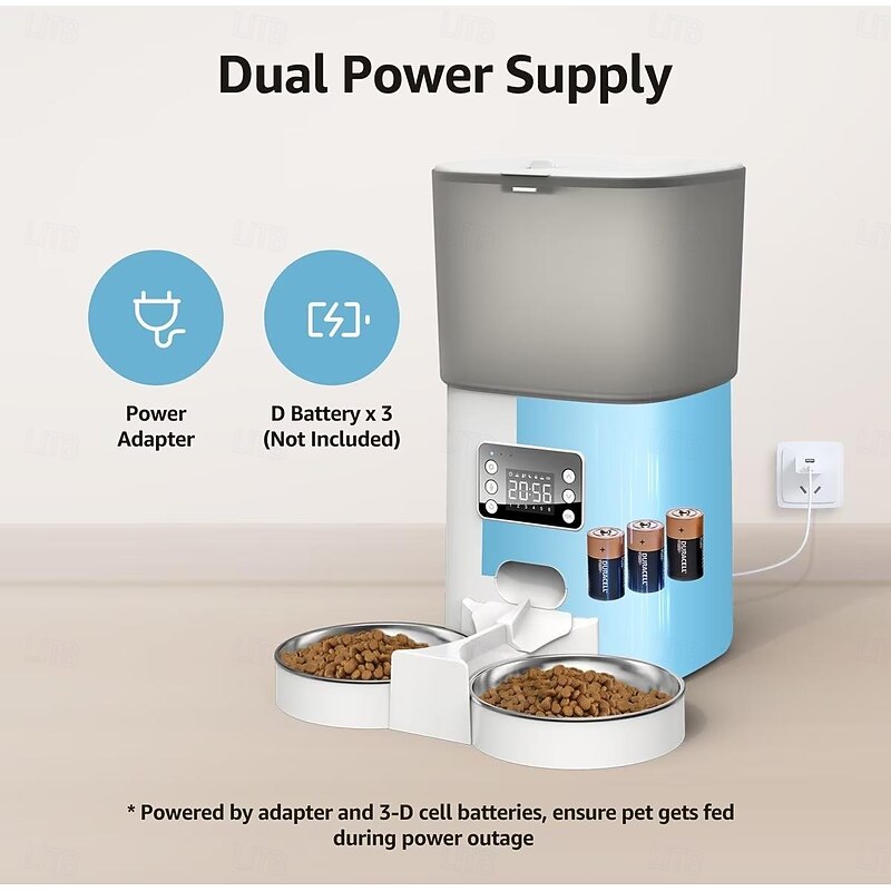 Dog Cat Pets Feeders / Automatic Feeder Bowl / Dog Cat Bowls ABS+PC Foldable Easy to Install Bowls & Feeders Solid Colored White Bowls & Feeding Home Daily3