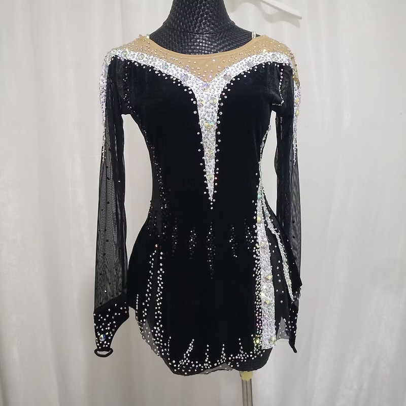 Black Figure Skating Costumes Performance Costumes Grading Costumes Competition Costumes Children's And Adult Women's Styles
