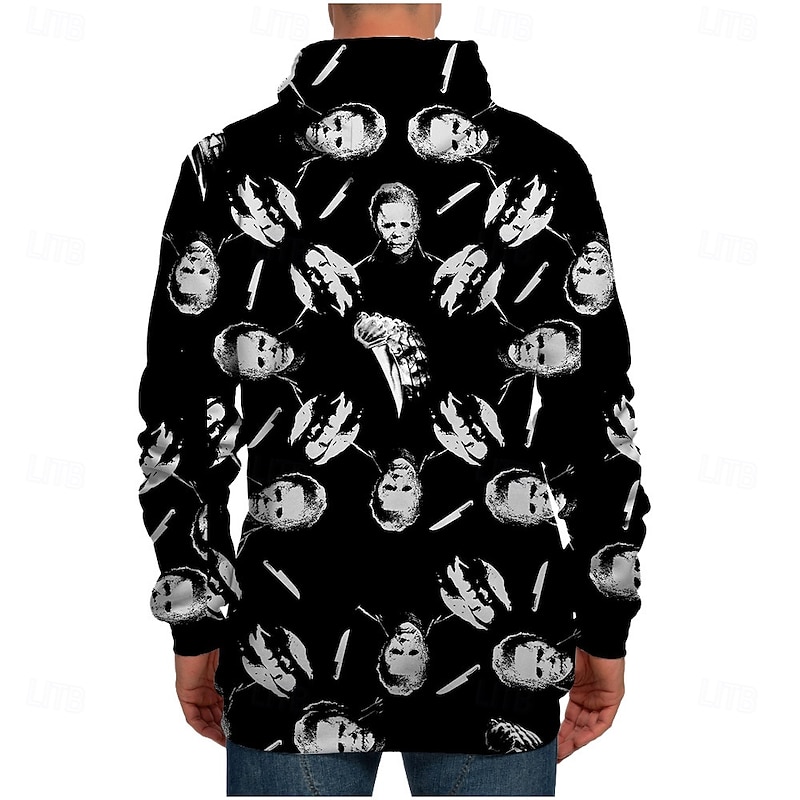 Halloween Michael Myers Hoodie Print Graphic For Couple's Men's Women's Adults' Halloween Carnival Masquerade 3D Print Casual Daily3