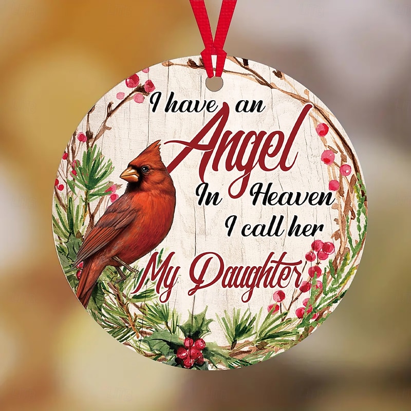 Red Cardinal Christmas Ornaments 2D Acrylic Christmas in Heaven Ornaments in Memory of Loved One Christmas Tree Ornaments Tree Decorations2