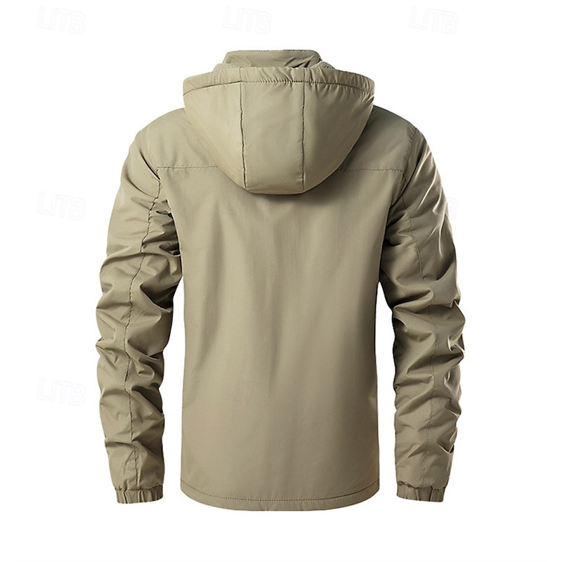 Men's Hiking Fleece Jacket Winter Outdoor Patchwork Thermal Warm Fleece Lining Fleece Jackets Full Zip Climbing Camping / Hiking / Caving Traveling Black Army Green Khaki Dark Blue Grey2