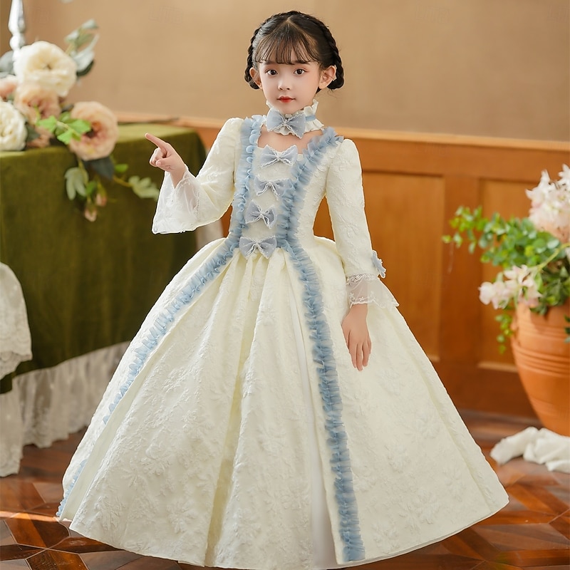 Rococo Vintage Inspired Dress Party Costume Masquerade Princess Shakespeare Solid Color Ball Gown Fancy Dress Girls' Halloween Carnival Children's Day Party Birthday Holiday Child's Dress All Seasons