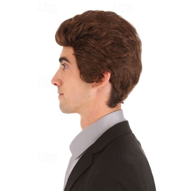 Brown Salesman Wig Halloween Cosplay Party Wigs2