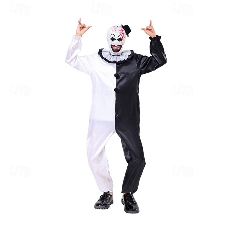 Art the Clown Halloween Cosplay Costume Masquerade Terrifier Cosplay Adults' Men's Women's Halloween Carnival Masquerade Performance Party Halloween Easy Halloween Costumes Dress Up2