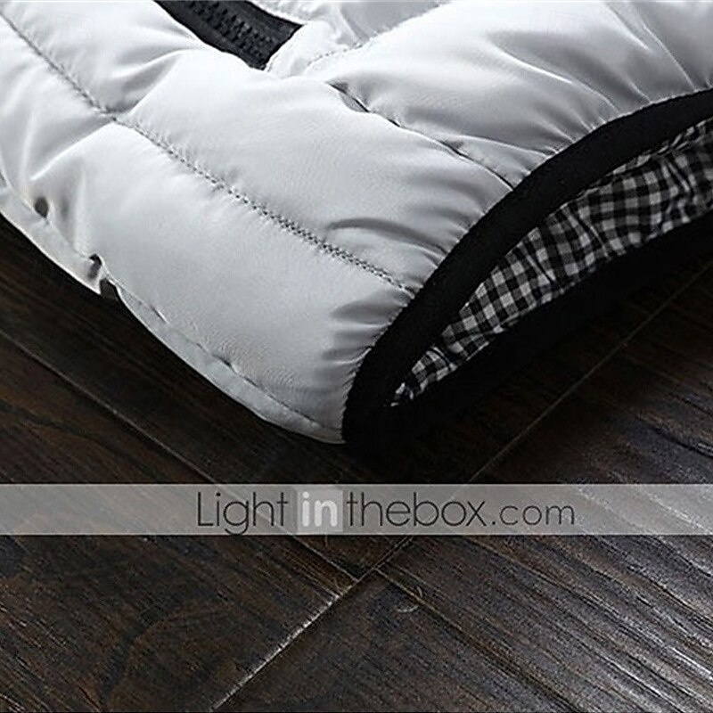 Men's Puffer Vest Vest Gilet Daily Date Vacation Fashion Casual Fall & Winter Pocket Polyester Warm Comfortable Plain Quilted Zipper Stand Collar Regular Fit Black White Red Burgundy Vest3