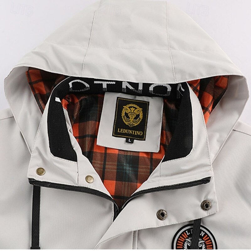 Men's Winter Coat Winter Jacket Sport Coat Raincoat Outdoor Camping & Hiking Waterproof Windbreaker Zipper Pocket Fall Winter Solid Color Fashion Streetwear Hooded Regular Black White Dark Red Jacket4