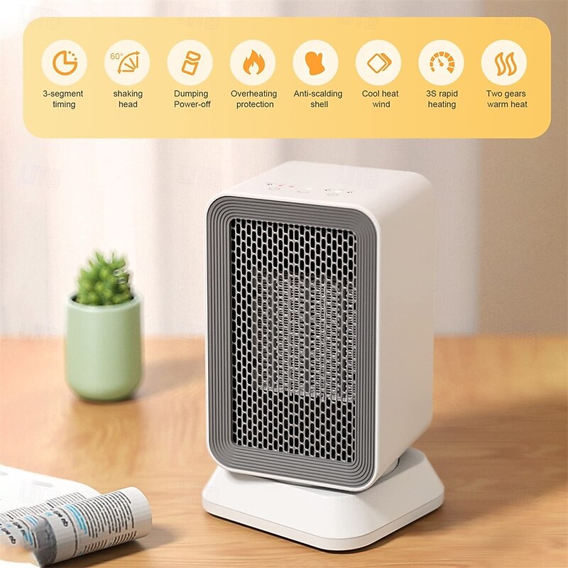 Shaking Head Silent Heating Small Heater Fan Rapid Heating Intelligent Temperature Control Home Office Desk Electric Heater2