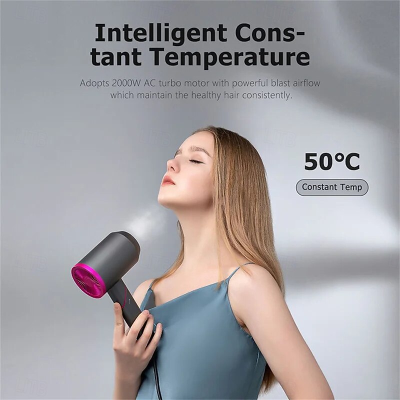 Foldable Portable Hair Dryer Professional Negative Ion High Speed Powerful Blow Dryer3