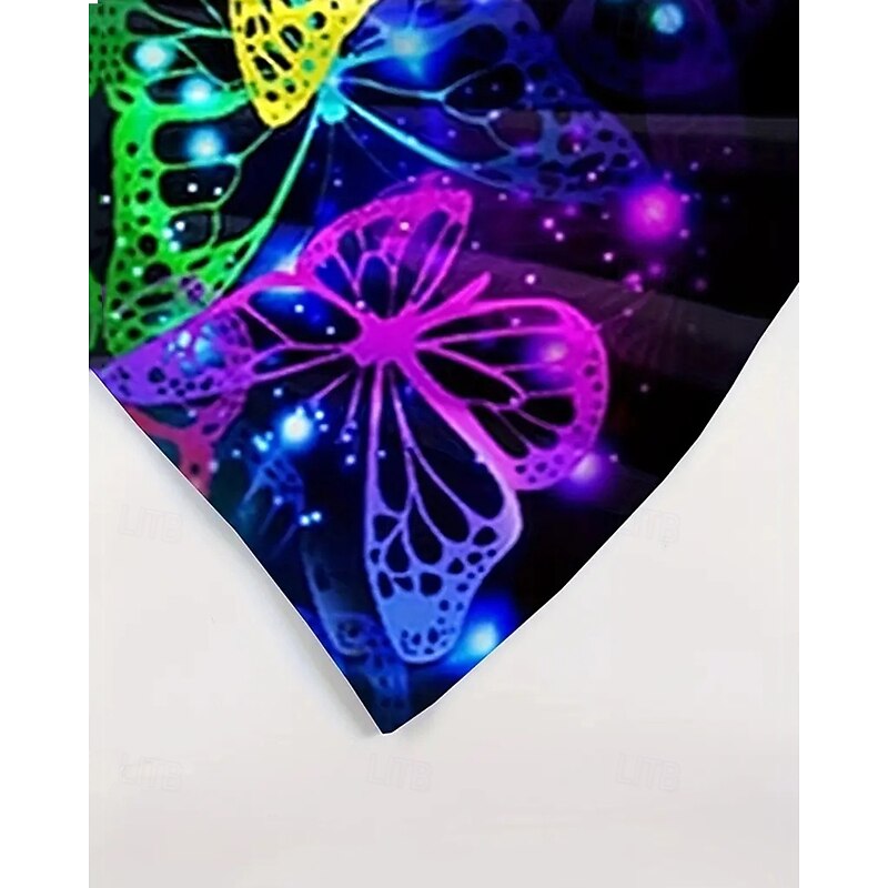 Girls' 3D Graphic Butterfly Dress Short Sleeve Summer Spring Vacation Daily Holiday Beautiful Sweet Kids 4-12 Years Casual Dress A Line Dress Knee-length Regular Fit4