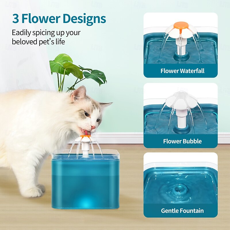 Dog Cat Pets Automatic Drinking Bowl / Dog Cat Bowls 1.6 L ABS+PC Easy to Install Fountain Bowls & Feeders Solid Colored Mint Green Gray Bowls & Feeding Home Daily Wear3