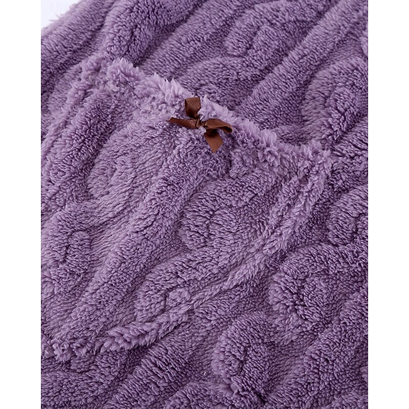 Women's Pajamas Nightgown Pure Color Simple Comfort Comfrt Home Fleece Crew Neck Spring Fall Home Outfits4