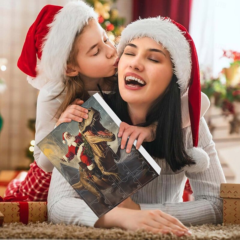 Christmas Advent Calendar Ornaments,2D Acrylic Cute Dragon Baby 24pcs Christmas Ornament Kit Gift 24 Days Countdown Mini Hanging Tree Xmas Ornaments for Christmas Party Decorations4