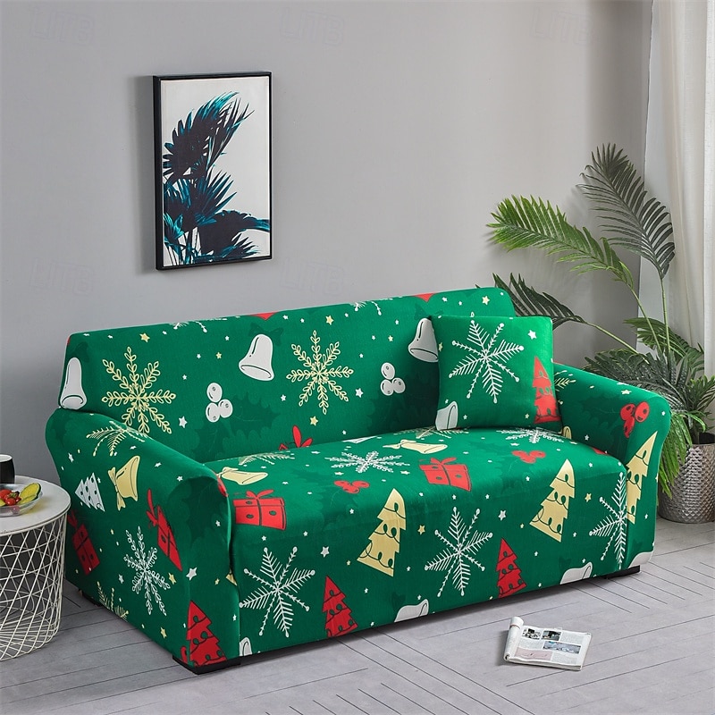 Christmas Sofa Cover Stretch Santa Claus Sofa Slipcover for Living Room Office Decor Furniture Protector4