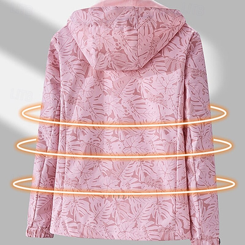 Women's Softshell Jacket Hiking Jacket Hiking Windbreaker Winter Outdoor Floral Botanical Waterproof Windproof Multi-Pockets Front Zipper Lightweight Jacket Full Zip Camping / Hiking / Caving Winter2