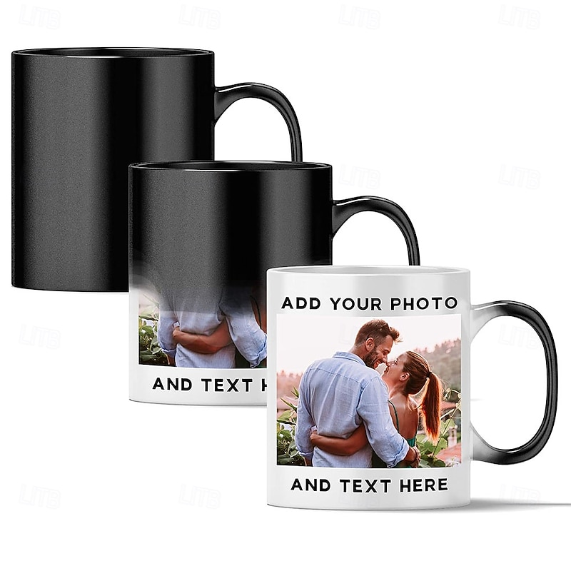 Personalized Magic Mug Custom Wedding Gift for Coupleized Photo Christmas Gift Mug Heat Reveal Sensitive Mug Color Changing Ceramic Mug Xmas Cup Coffee Mug with Image Logo Text Gifts