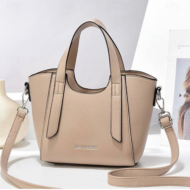 Women's Handbag PU Leather Casual Daily Durable Earth Yellow Black Ivory2