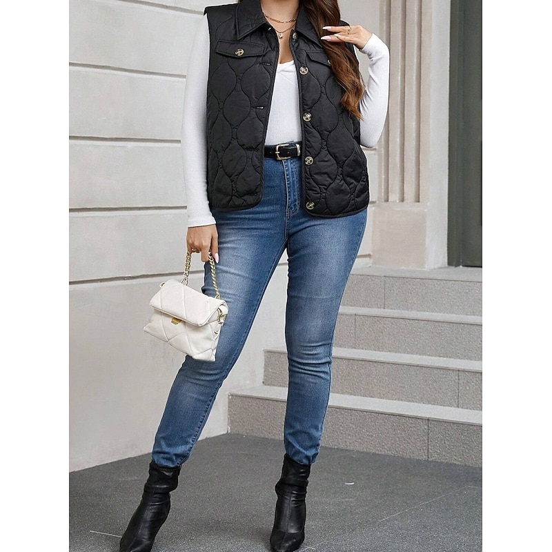 Women's Shrugs Elegant Sleeveless Crew Neck Work Black Spring Fall Winter4