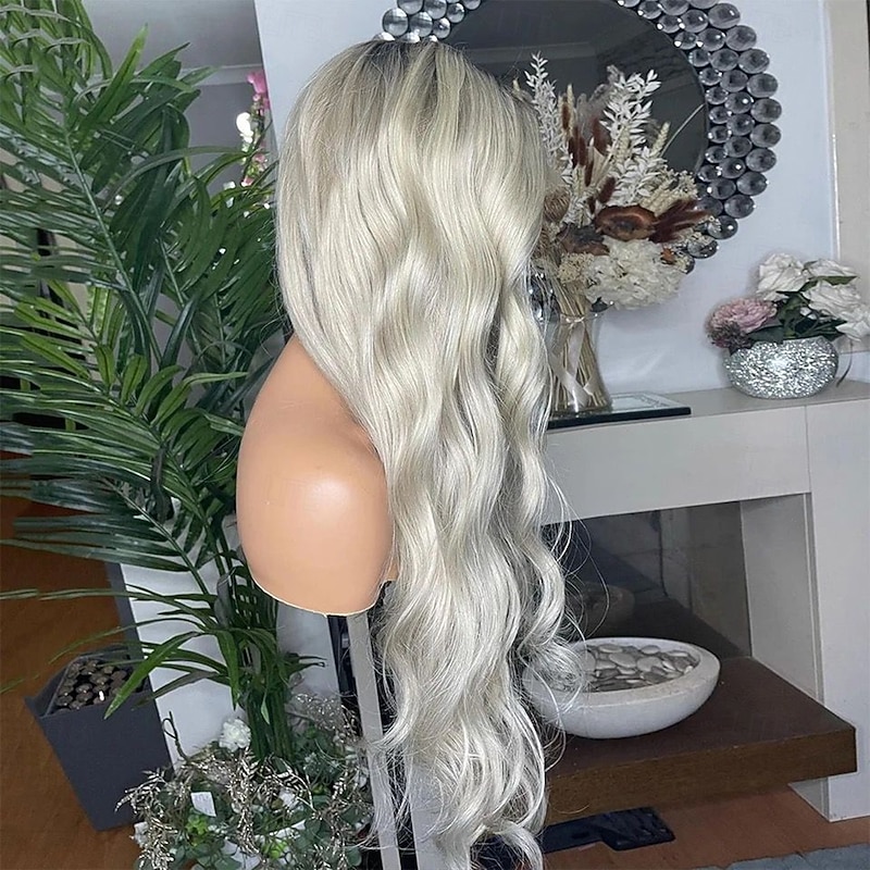 Remy Human Hair 13x4 Lace Front Wig Free Part Brazilian Hair Wavy Multi-color Wig 130% 150% Density Ombre Hair 100% Virgin Glueless For Women Long Human Hair Lace Wig2