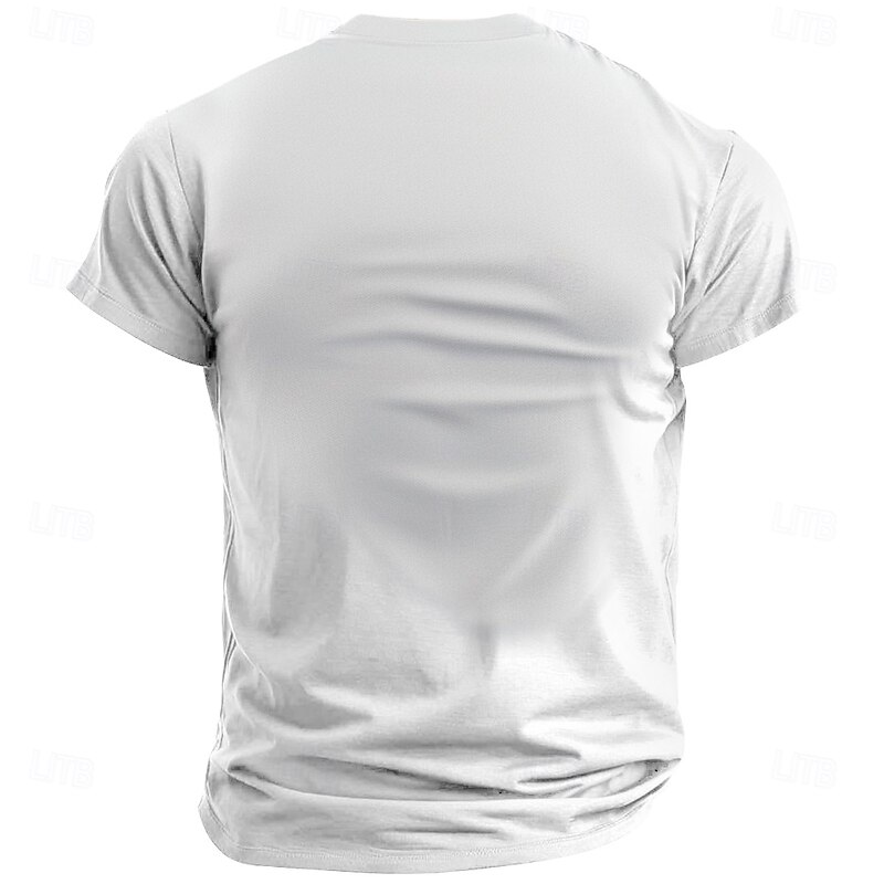 Mens Graphic Letter T-Shirt Let It Bee Pun Short Sleeve4