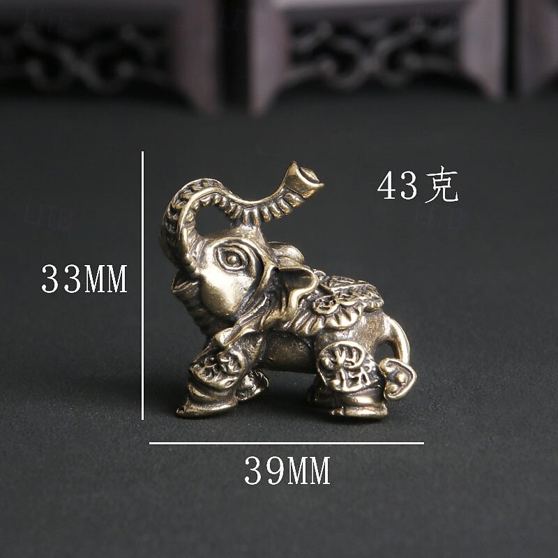 Brass Elephant Couple Desktop Figurine, Distressed Table Deoration Finish, Unique Home Decor And Gift For Friends4