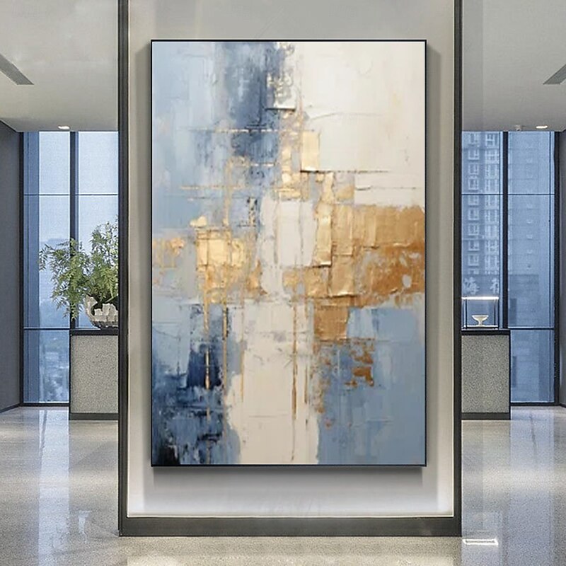 Handmade Oil PaintingCanvasWall Art DecorationAbstract Knife PaintingLandscape GoldFor Home Decor Rolled Frameless Unstressed Painting2