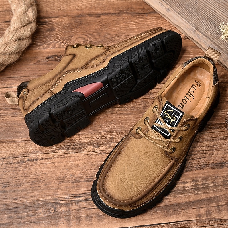 Men's Rugged Tan Outdoor Shoes with Breathable Design and Durable Sole - Perfect for Hiking and Casual Wear3