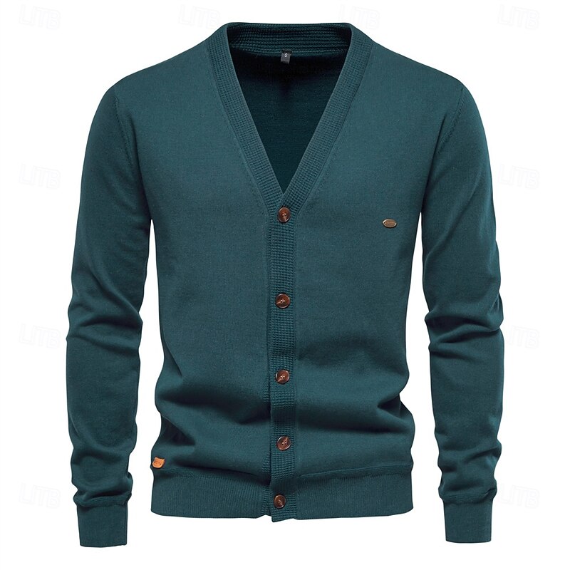 Mens Autumn Cotton Cardigan Sweater Fashion Turn Down Collar Shawl Knitted Sweaters for Men Overcoat With Pocket1