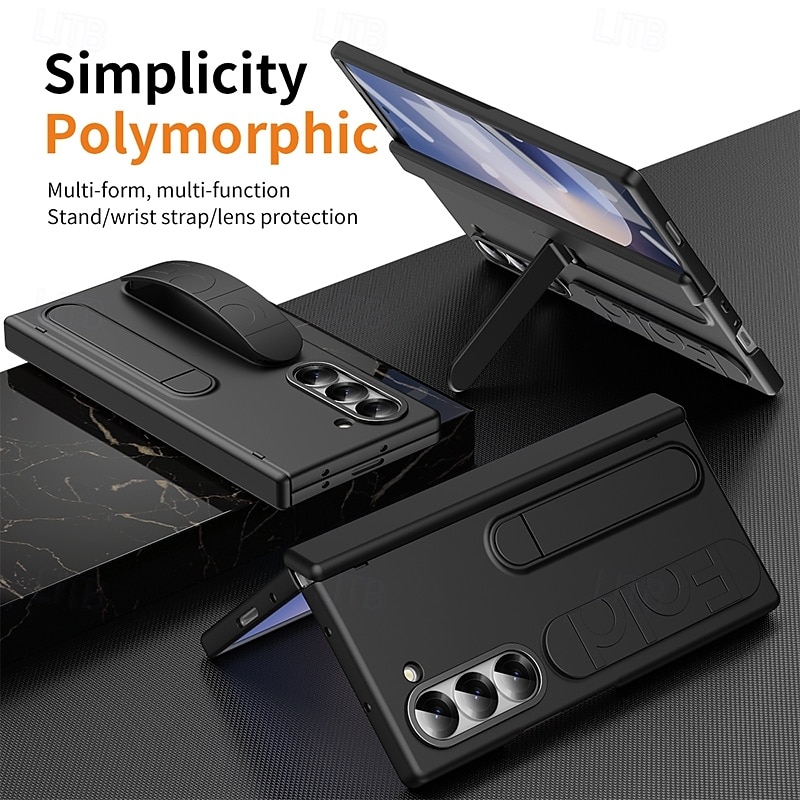 Phone Case For Samsung Galaxy Z Fold 7 Z Fold 6 Back Cover with Stand Holder with Screen Protector Full Body Protective Retro Armor PC Silicone2