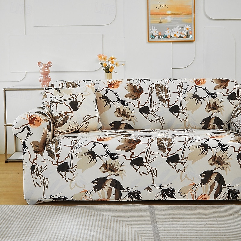 Printed Sofa Cover Elastic Sofa Slipcover for L-Shaped Couches Stylish and Durable Furniture Protector Ideal for Refreshing Your Living Room Decor with a Unique Design4