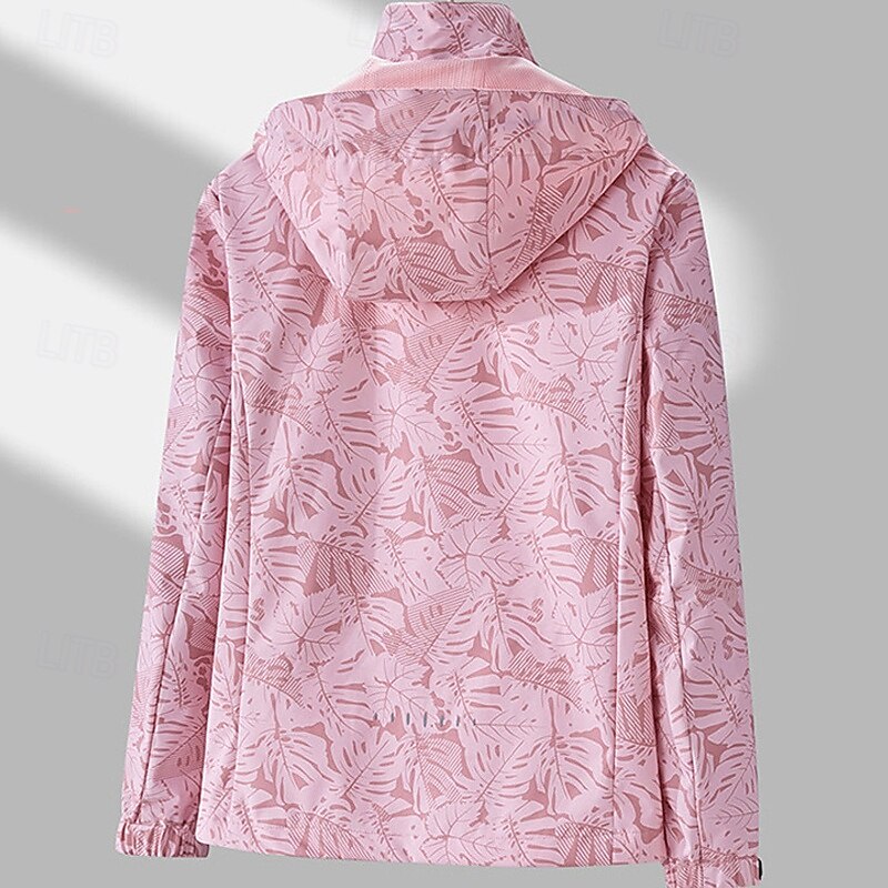 Women's Softshell Jacket Hiking Jacket Hiking Windbreaker Winter Outdoor Floral Botanical Waterproof Windproof Multi-Pockets Front Zipper Lightweight Jacket Full Zip Camping / Hiking / Caving Winter4