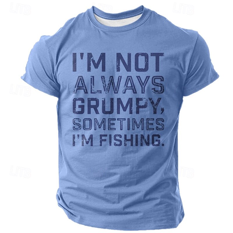 Men's Text T Shirt Short Sleeve T shirt 3D Print Crew Neck Shirt Fashion Athleisure Street Sports Outdoor Light Blue Black White Summer Spring Clothing Apparel S M L XL XXL XXXL