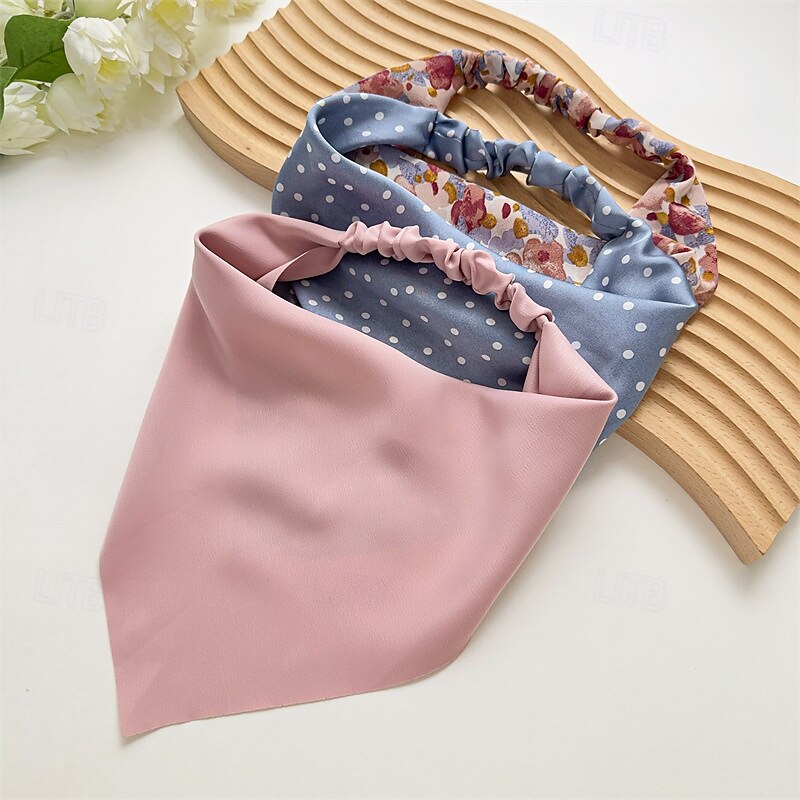 6Pcs Boho Scarf Headbands for Women Floral Hair Bandanas for Women's hair Elastic Chiffon Head Kerchief Headband Non Slip Hair Scarf Bandana2