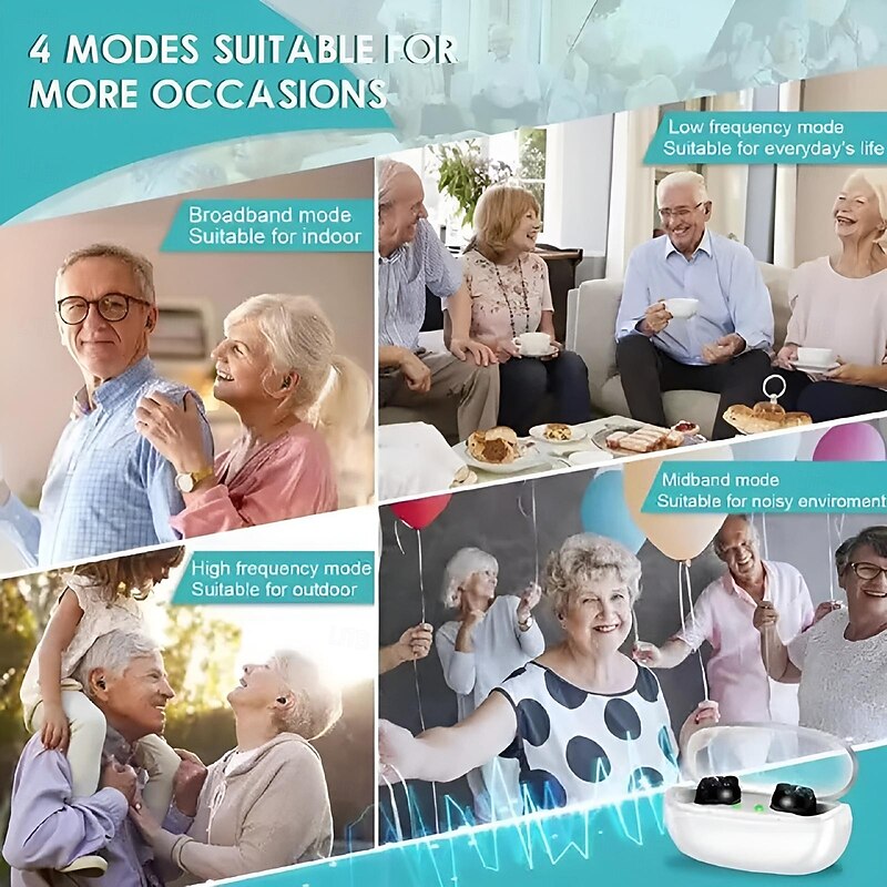 Rechargeable Mini Hearing Aids for Elderly - Inner Ear Sound Amplifier with Charging Case, Ideal for Hearing Loss2