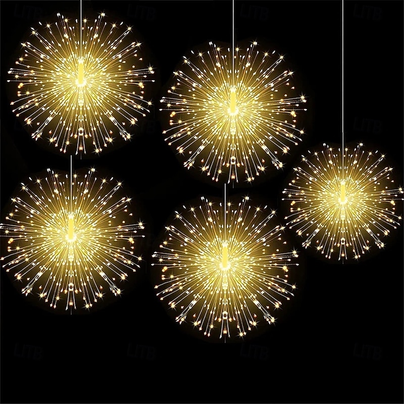 600 LED Hanging Firework Light 5 in 1 Starburst String Light Connectable Outdoor Christmas Garland For Garden Bistro Party Decor3