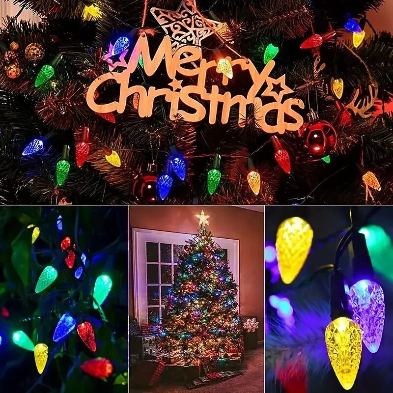 Solar Powered Fairy Crystal Strawberry String Lights, 5M 20 LEDs Multicolor Outdoor & Indoor Decor for Holidays, Parties, Christmas Tree, New Year Lighting4