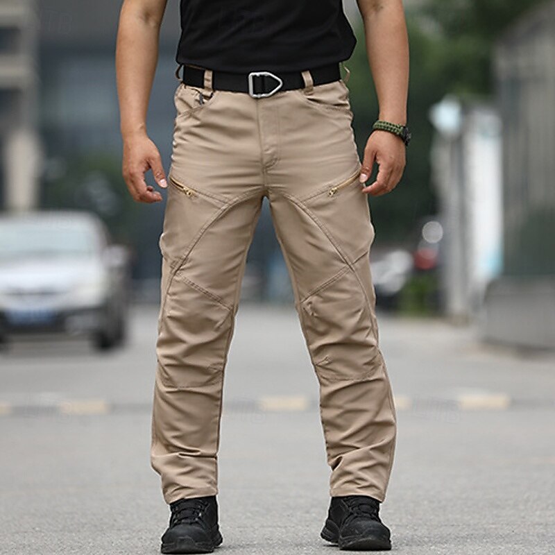 Men's Cargo Pants Tactical Pants Trousers Hiking Pants Buttons Multi Pocket Plain Wearable Outdoor Daily Camping & Hiking Fashion Classic Dark Khaki Black2