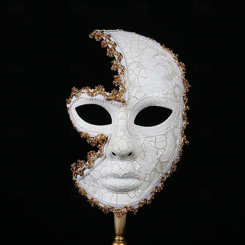 Halloween Mask Venetian Mask Mask On a Stick Carnival Mask Adults' Women's Halloween Carnival Mardi Gras Party Evening Wear Masquerade Prom Easy Halloween Costumes Dress Up3
